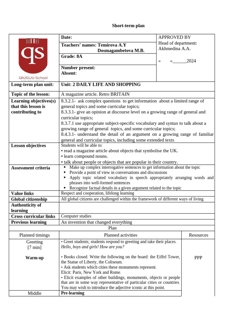 Lesson Plan 2 | PDF | Vocabulary | Human Communication