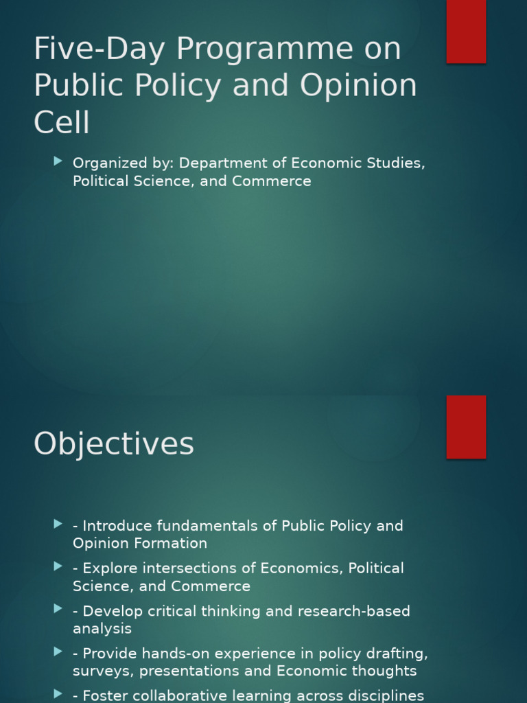 Five-Day Public Policy Training Program | PDF | Policy | Economics
