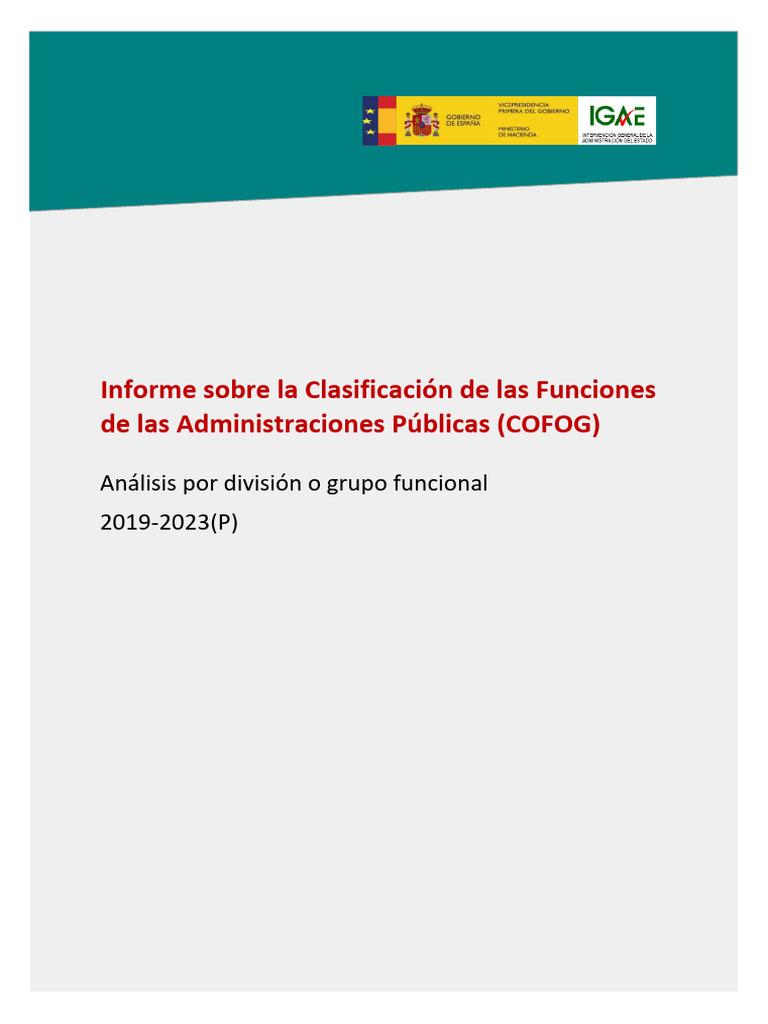 Gasto Público por Funciones COFOG 2019-2023 | PDF | Economias | Gobierno
