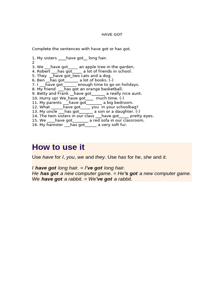 Have Got | PDF