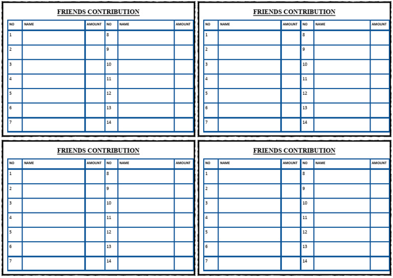 Friends Contribution List Overview | PDF