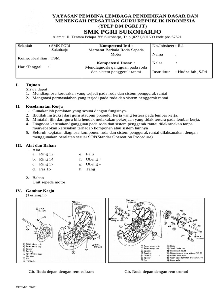Diagnosa dan Perbaikan Roda Motor | PDF