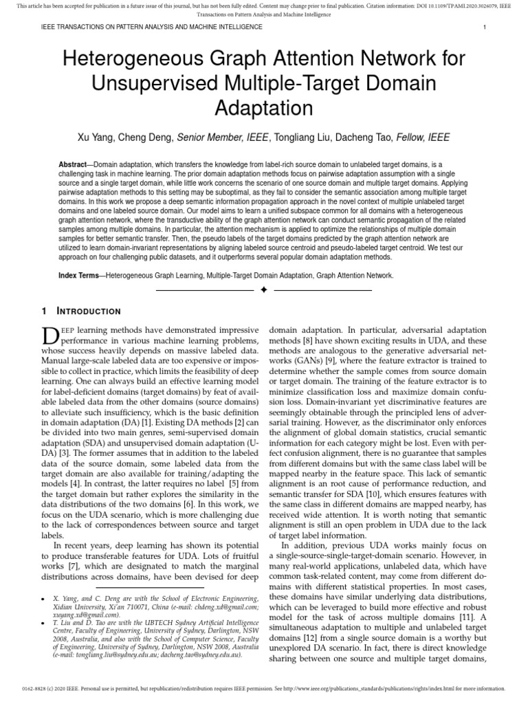 Heterogeneous Graph Attention for UDA | PDF | Artificial Intelligence ...