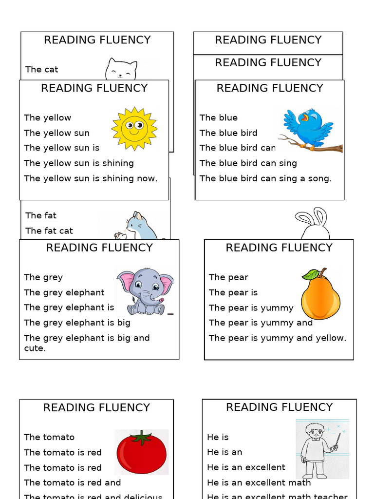 Reading Fluency Practice Sentences | PDF | Written Communication ...