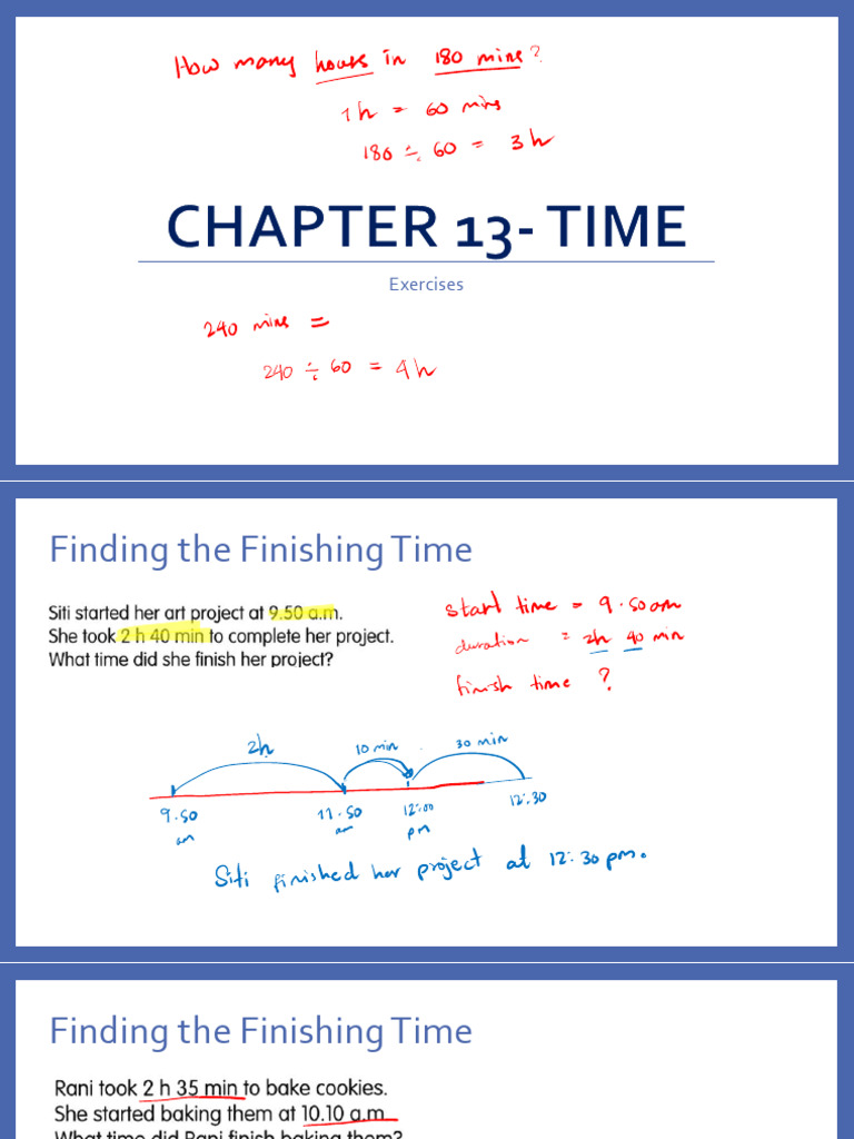 Time Calculation Exercises | PDF
