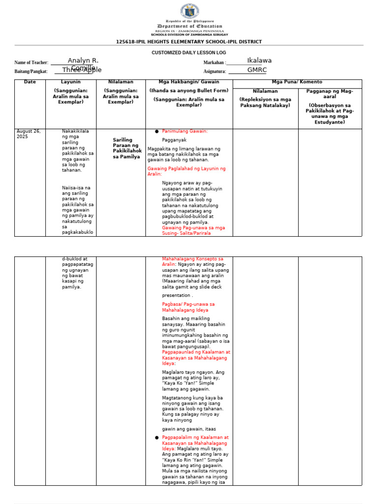 Customized-DLL GMRC - Q2 Week 4 | PDF