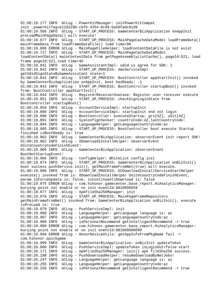 GameCenter Initialization Log Analysis | PDF | Application Layer ...