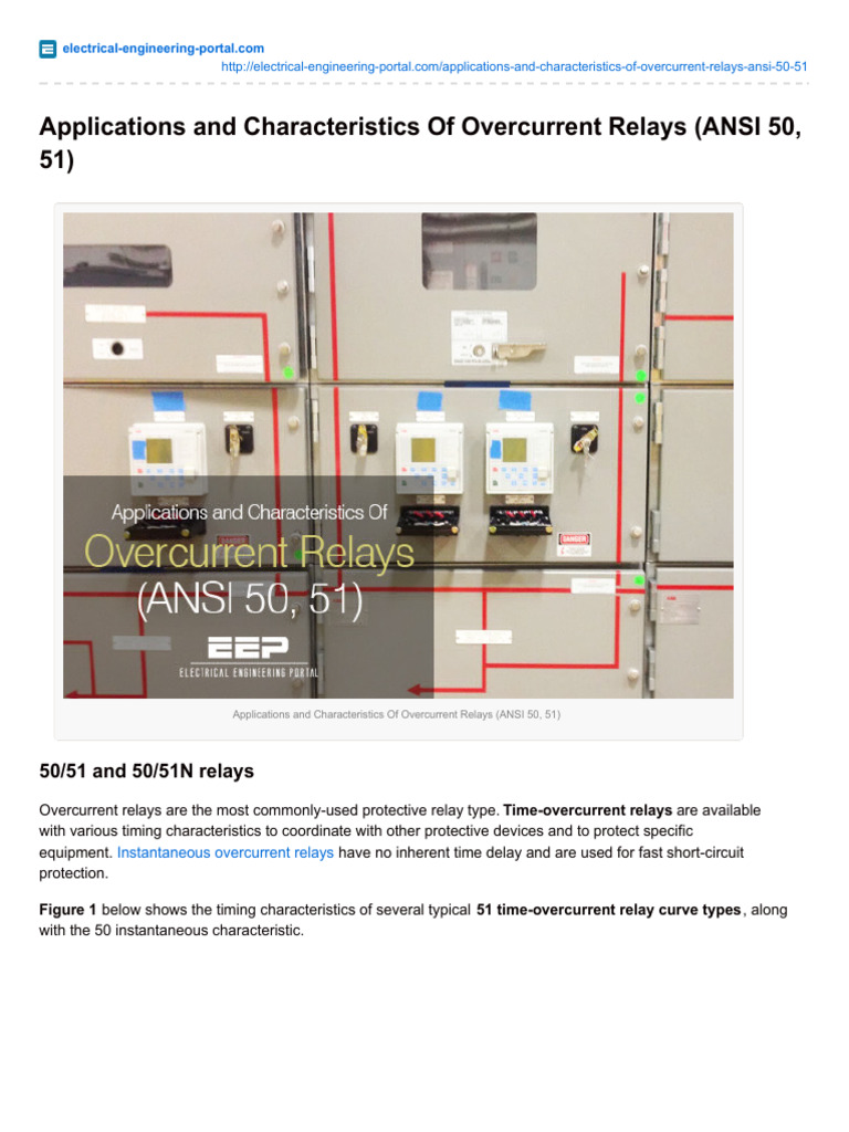 Overview of 50/51 Relay Functions | PDF | Relay | Electrical Equipment