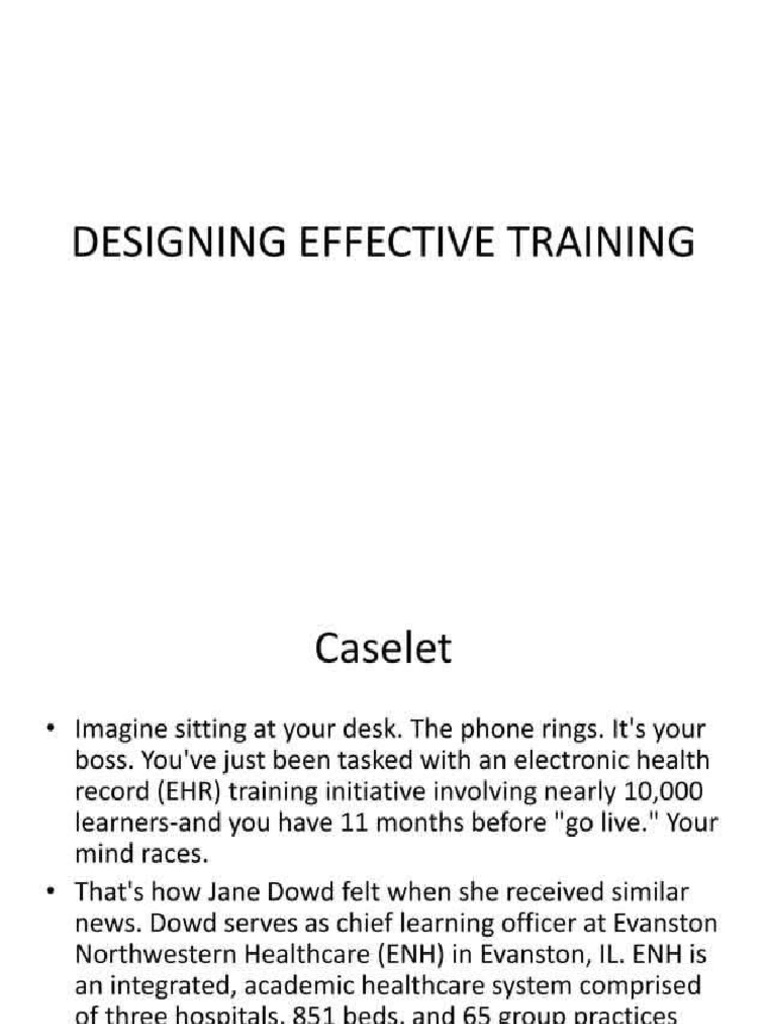 Designing Effective Training - Concept, Design Process | PDF