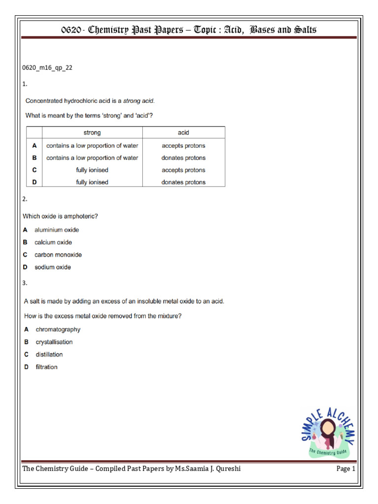 CH 12 & 13 Worksheet 0620 Chem Igcse | PDF | Chess | Chess Theory