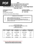 2012 SPSL Basball Playoffs ADVANCE