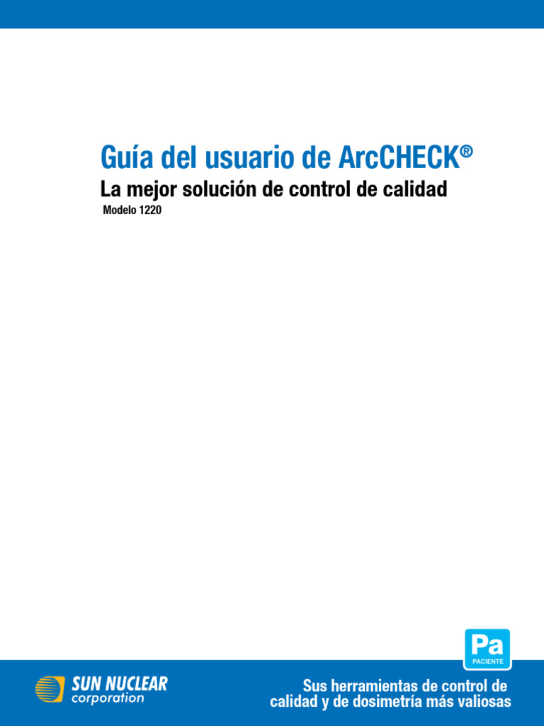 Guía del usuario de ArcCHECK 1220 | PDF | Software | Terapia de radiación