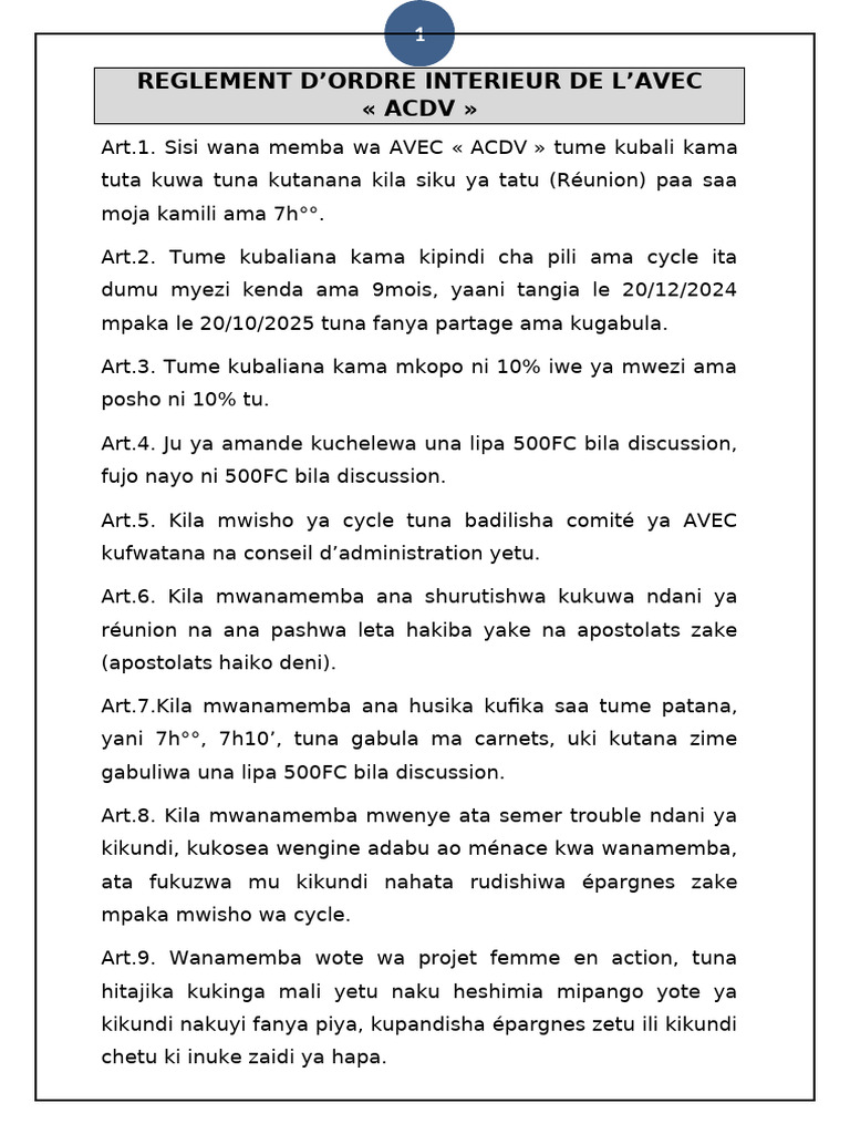 Roi Avec Acdv | PDF