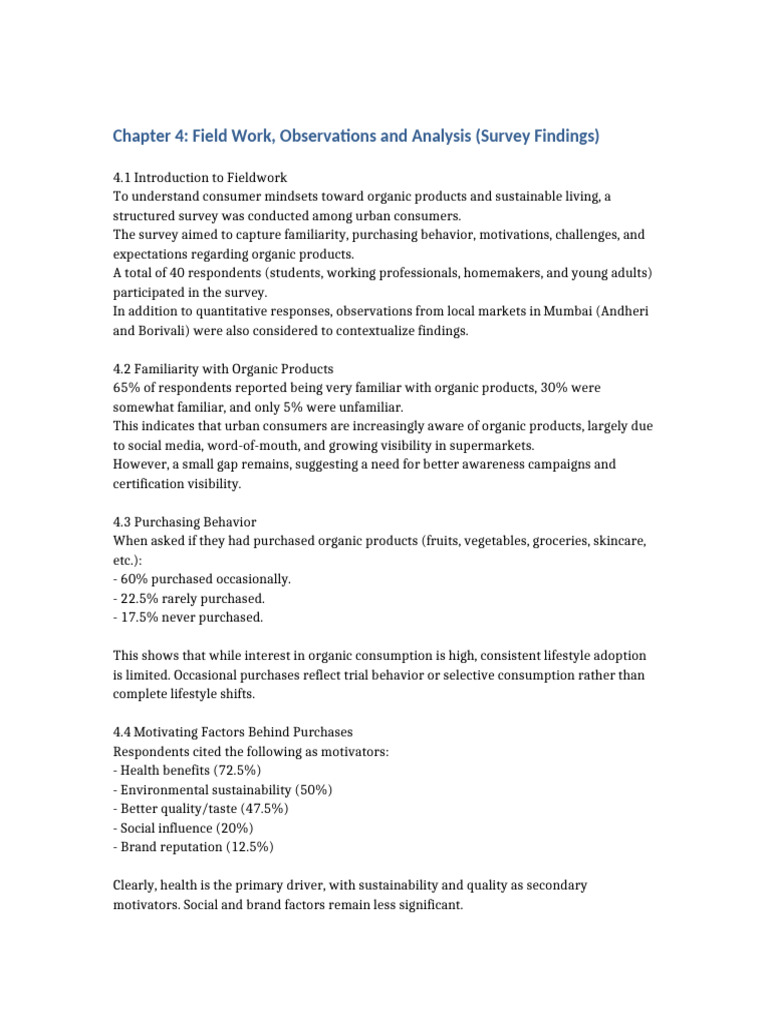 Urban Consumer Insights on Organic Products | PDF | Behavior ...