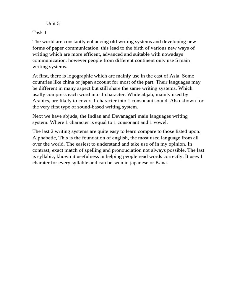 Overview of Global Writing Systems | PDF