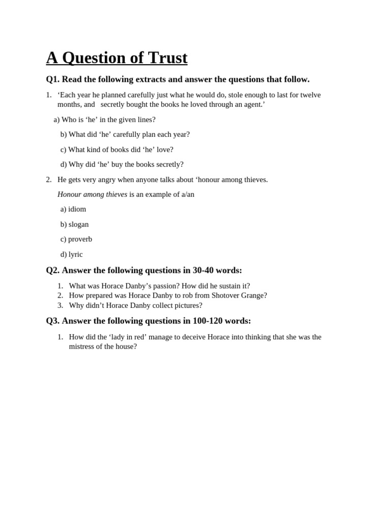 A Question of Trust | PDF