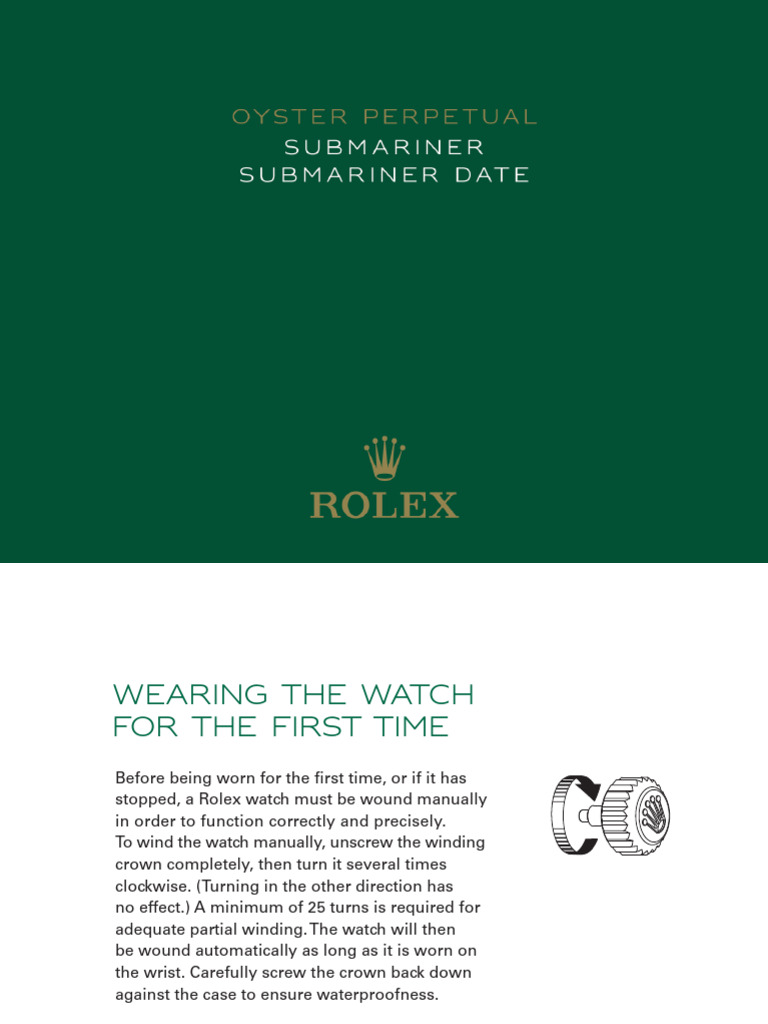 Rolex Submariner User Guide | PDF | Watch | Portable Tools