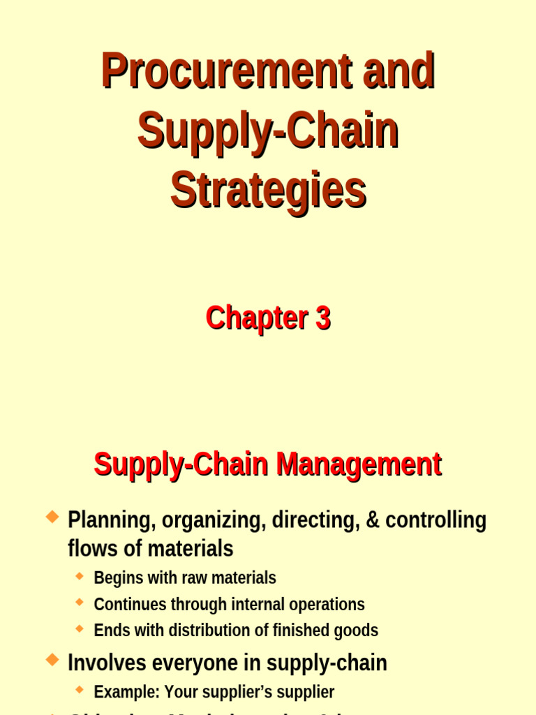 Supply Chain and Procurement Strategies | PDF | Supply Chain | Inventory