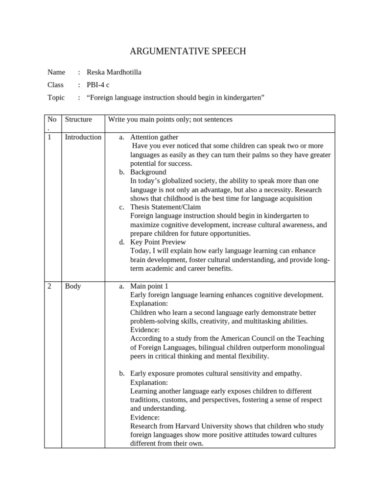 Benefits of Early Foreign Language Learning | PDF | Foreign Language ...