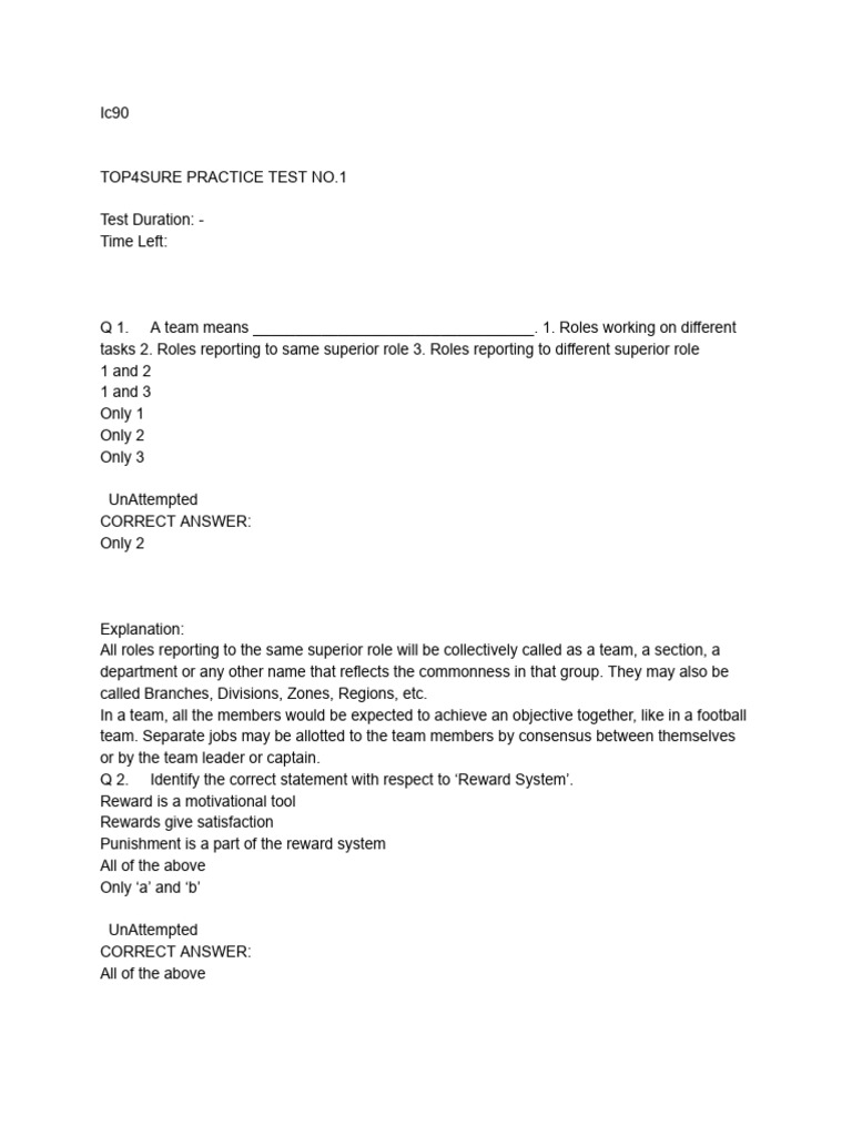 Team Dynamics and Management Concepts Test | PDF | Communication ...