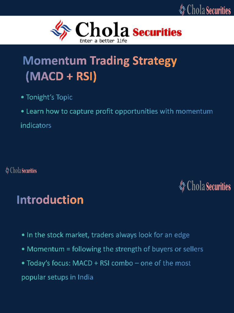 Momentum Trading Strategy MACD RSI | PDF