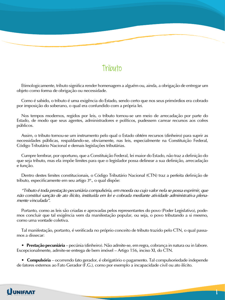 Entendendo o Conceito de Tributo | PDF