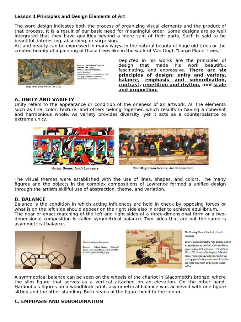 Principles of Art Design Explained | PDF | Color | Cubism