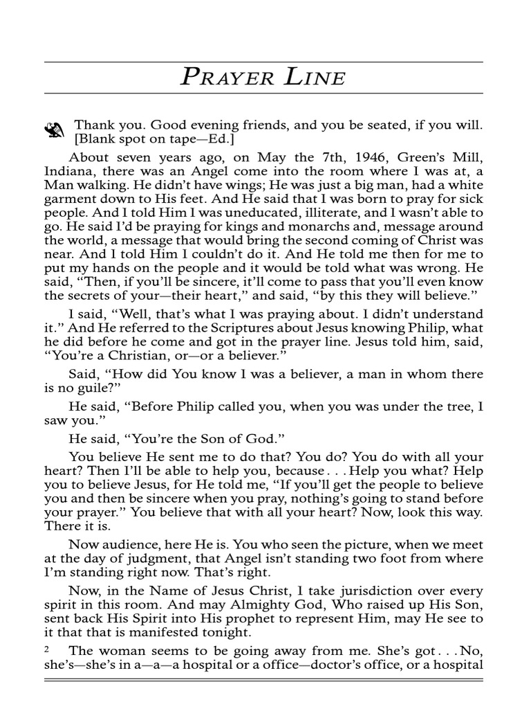 Divine Healing Through Prayer Line | PDF | Jesus | Prayer