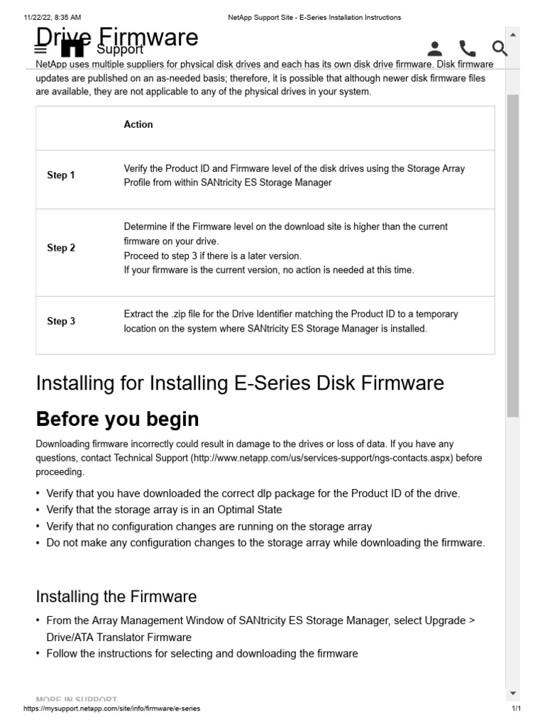 E-Series Disk Firmware Installation Guide | PDF