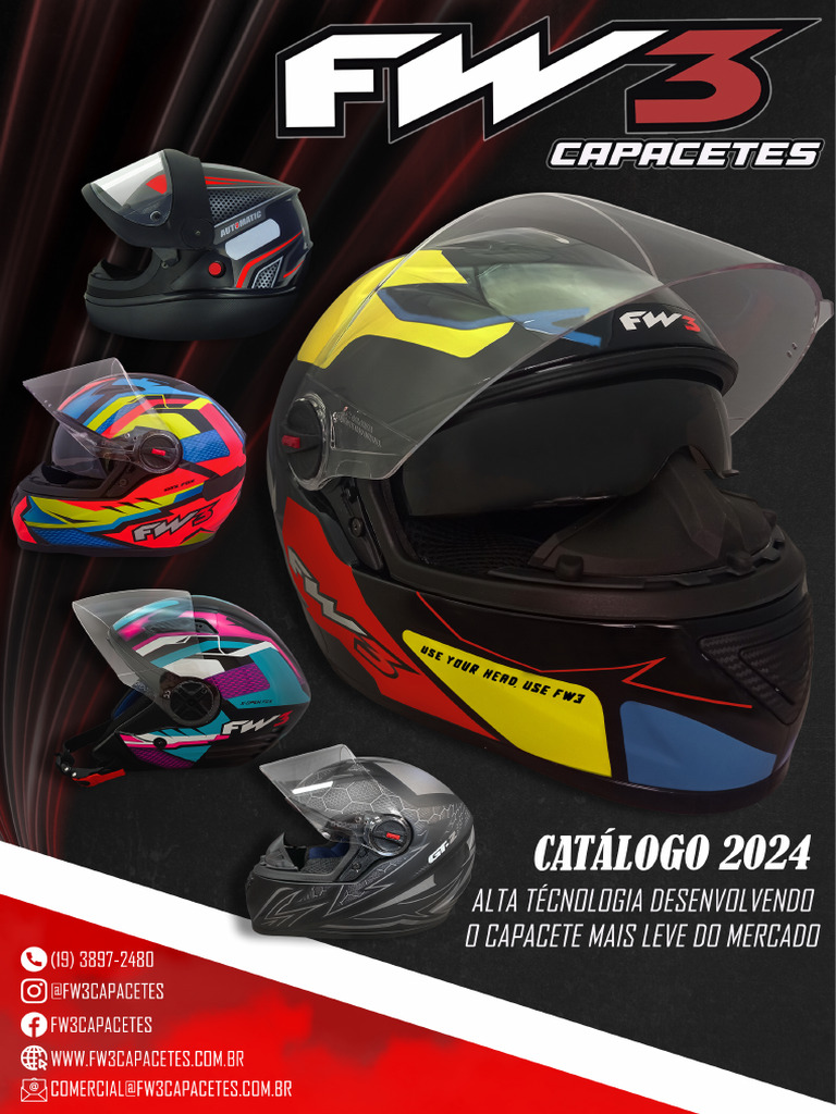 Capacetes FW3: Segurança e Estilo | PDF | Técnicas artísticas | Visão