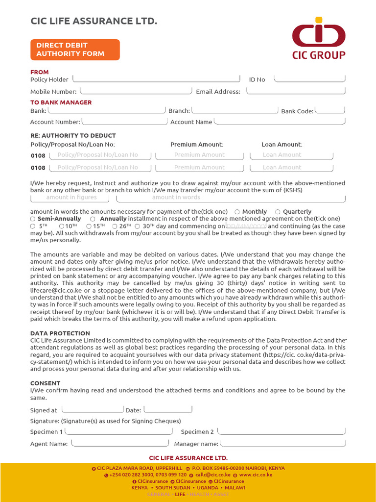 Direct Debit Form | PDF | Banks | Debit Card