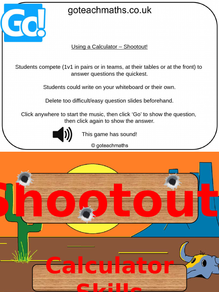 Calculator Skills Shootout Game | PDF