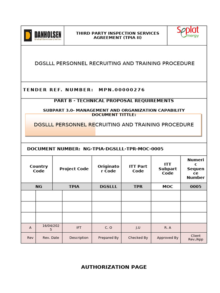 PART B-3.6.2-DGSL Internal Procedure For The Coordination of ...