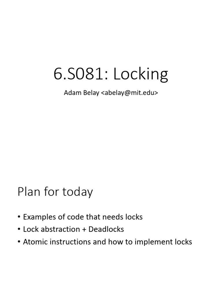 Locking Strategies in Parallel Systems | PDF | Parallel Computing ...