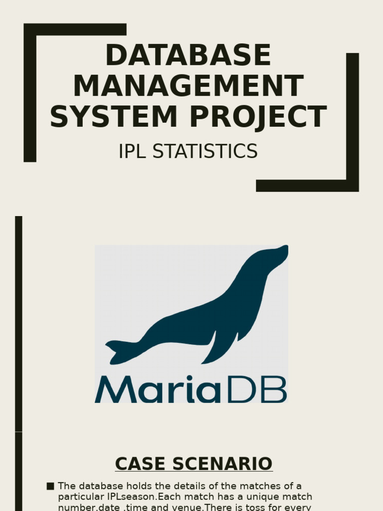 IPL Database Management System Overview | PDF