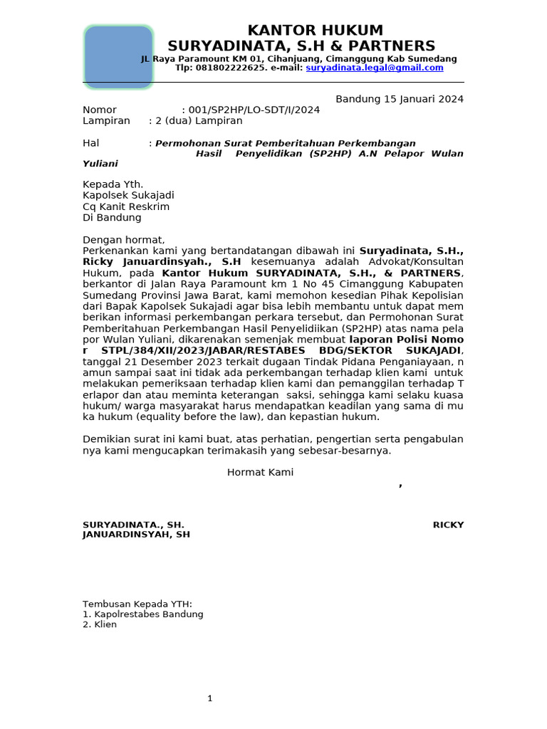 Permohonan Sp2hp Wulan Yuliani | PDF