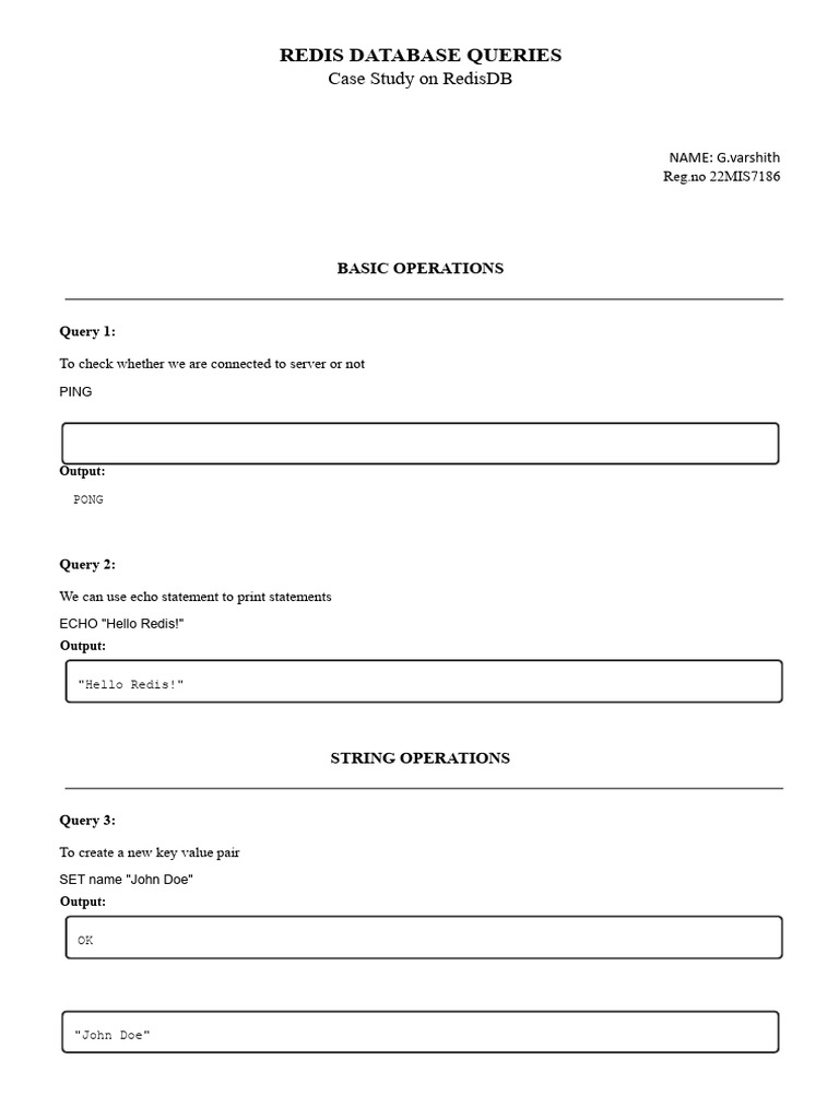 Redis Database Query Operations Guide | PDF | Information Retrieval ...