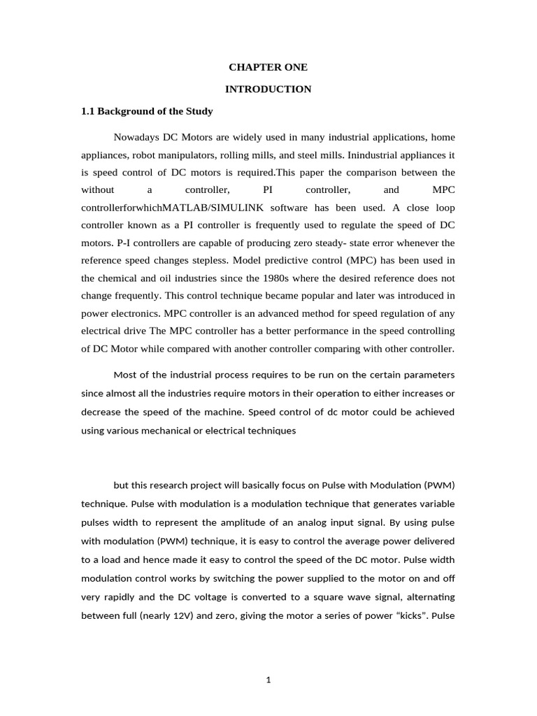 Motor Speed Control Design Chapter 1 - 3 | PDF | Electric Motor ...