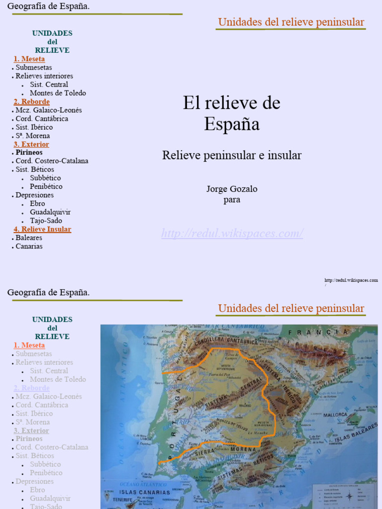 Unidades del Relieve en España | PDF | España | Geografía