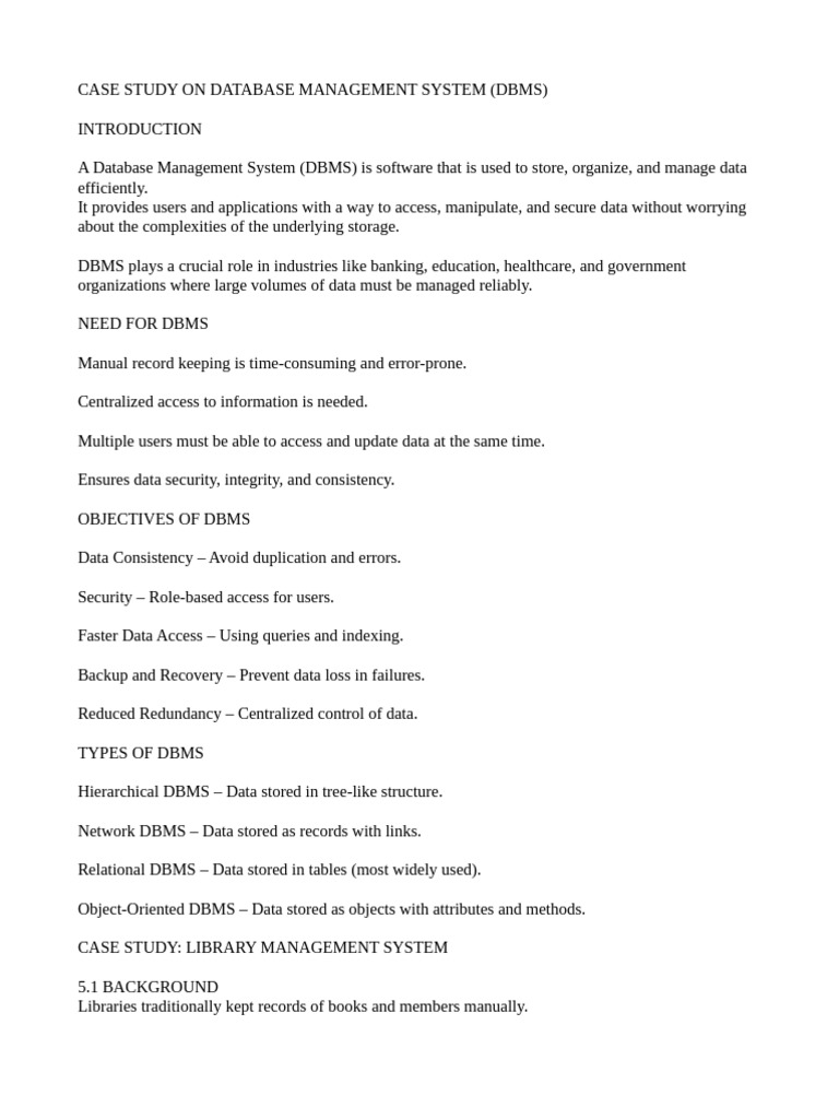 DBMS Case Study: Library Management System | PDF | Databases ...