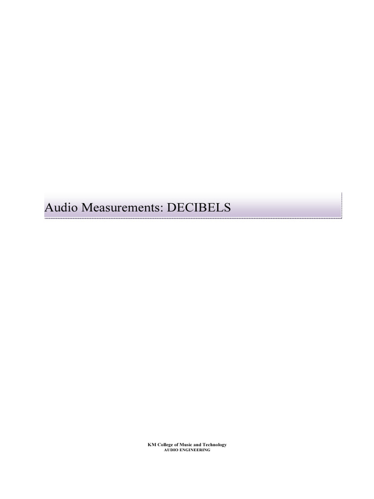 Understanding Decibels in Audio Engineering | PDF | Decibel | Root Mean ...