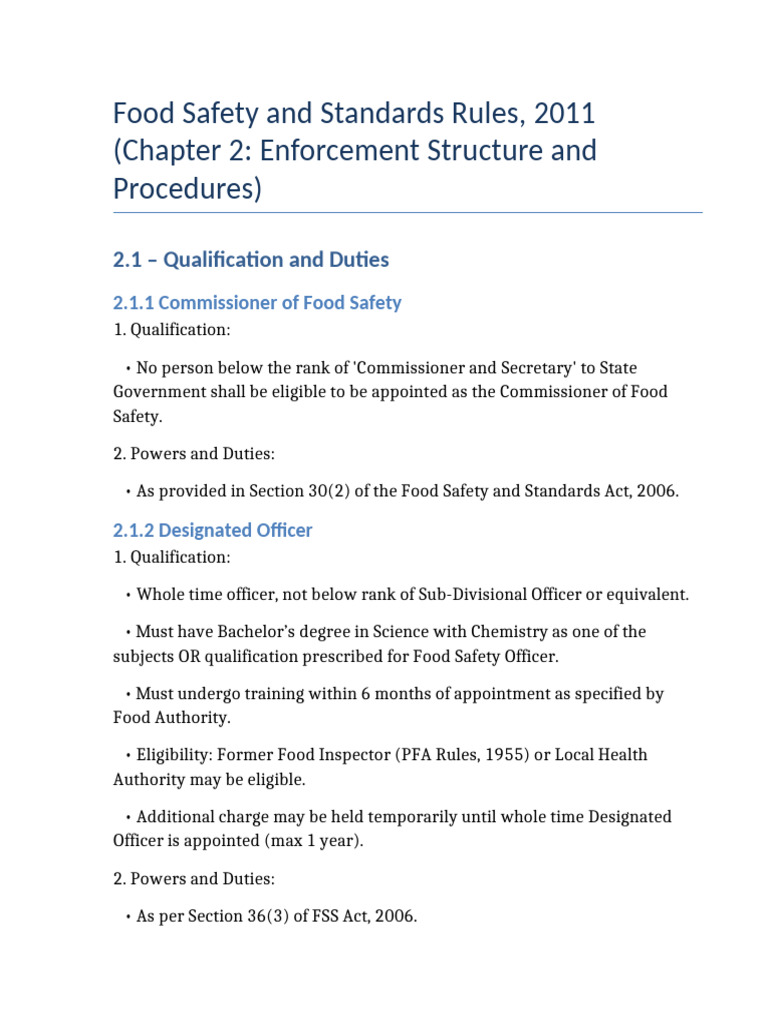 Food Safety Standards Enforcement Guide | PDF | Food Safety