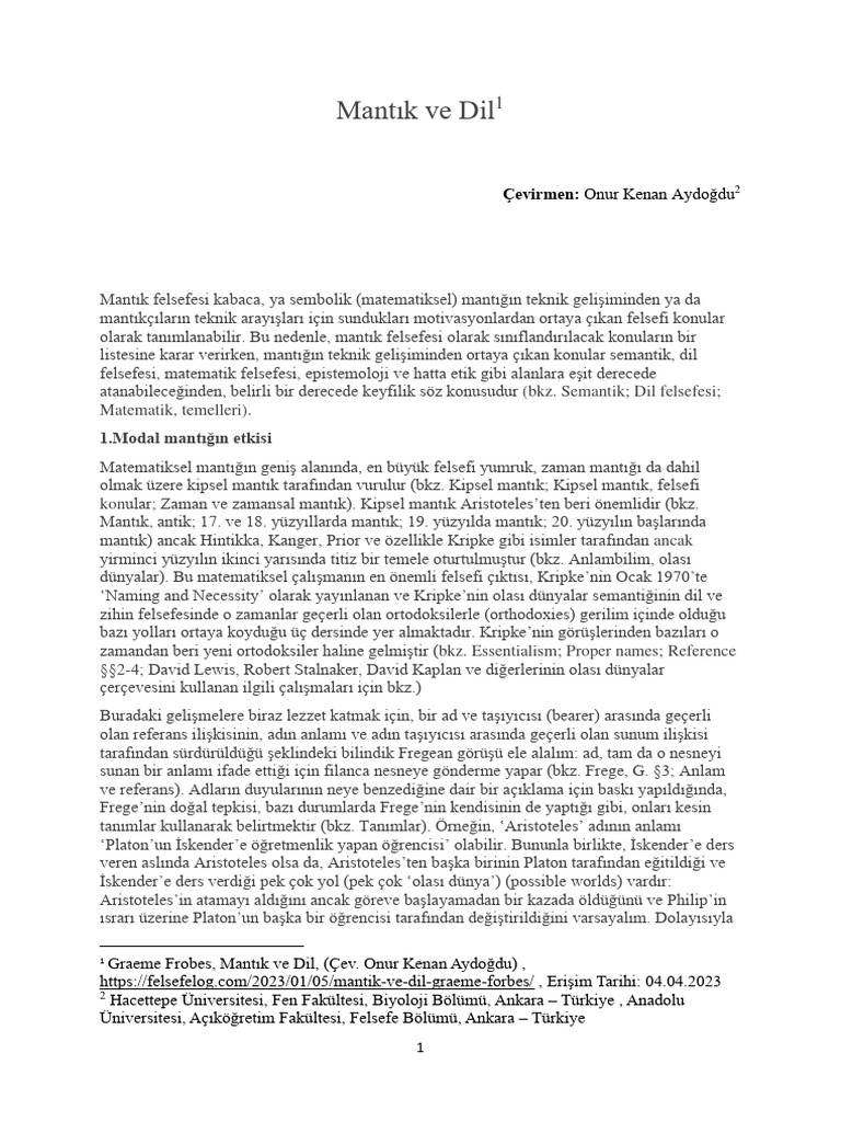 Mantık Ve DilMantik Ve Dil | PDF