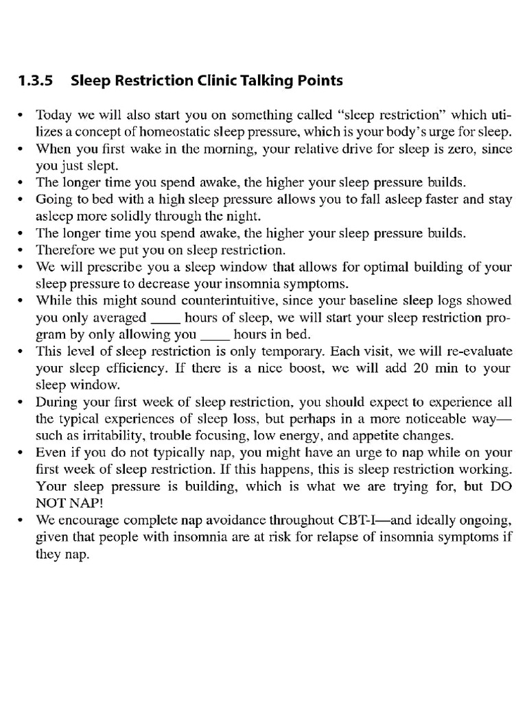 Sleep Restriction | PDF