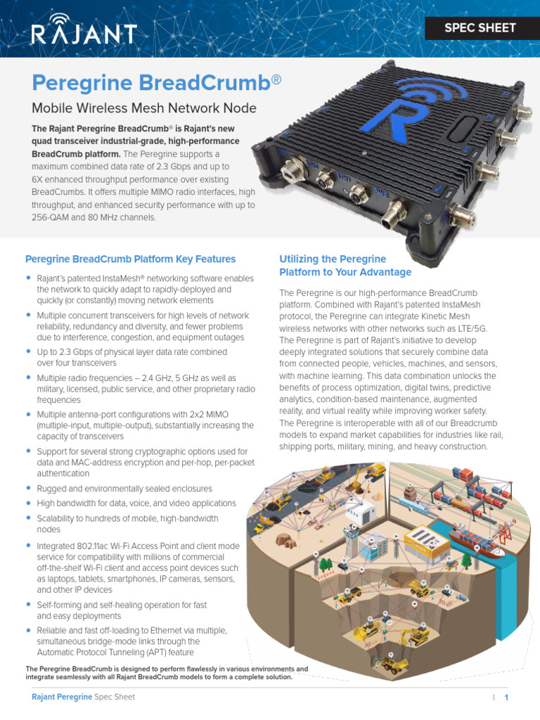 Rajant SpecSheet Peregrine 041223 | PDF | Computer Network | Wi Fi