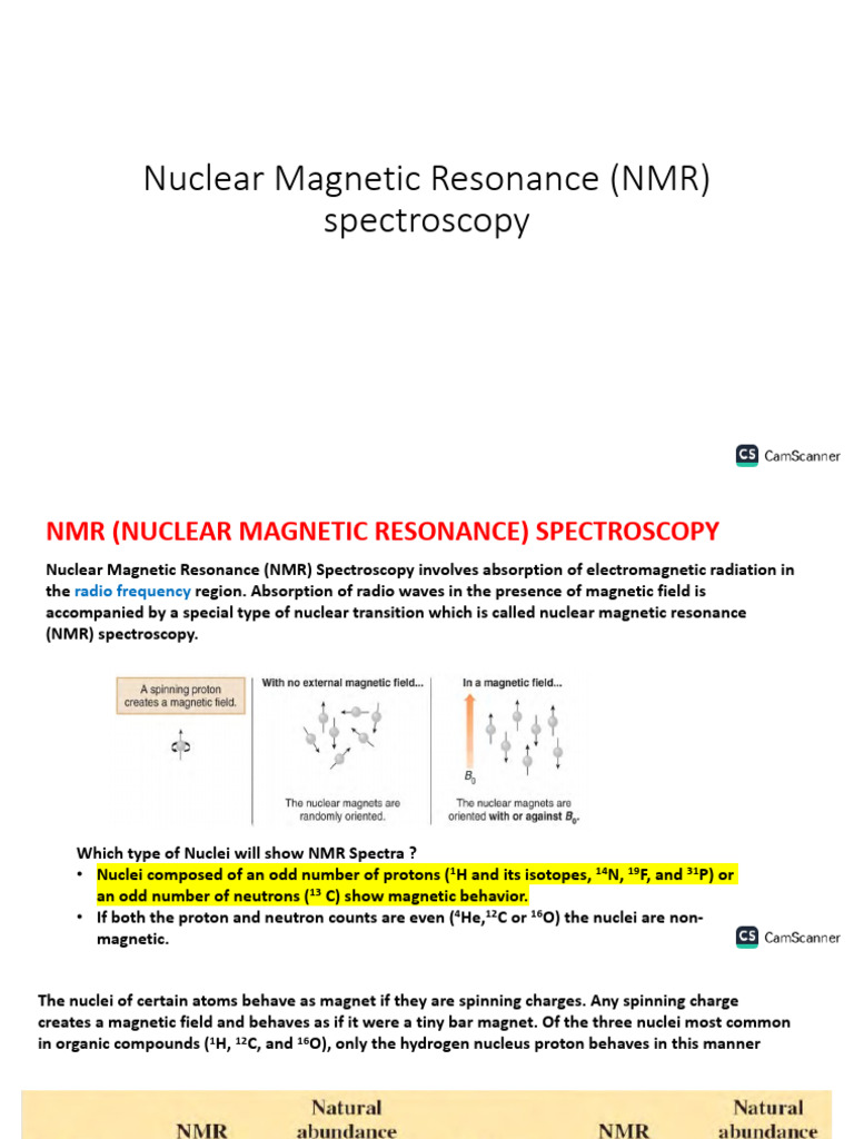 NMR & Mass Spectroscopy (5) (2) | PDF | Nuclear Magnetic Resonance ...