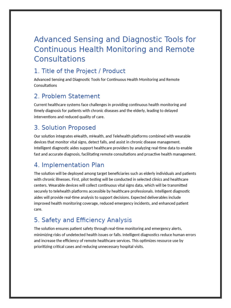 Advanced Health Monitoring Solutions | PDF