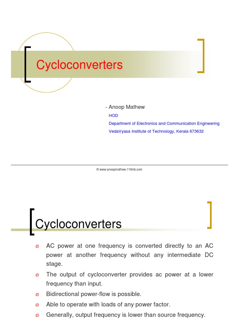 1. cycloconverters Power Electronics Ac Power