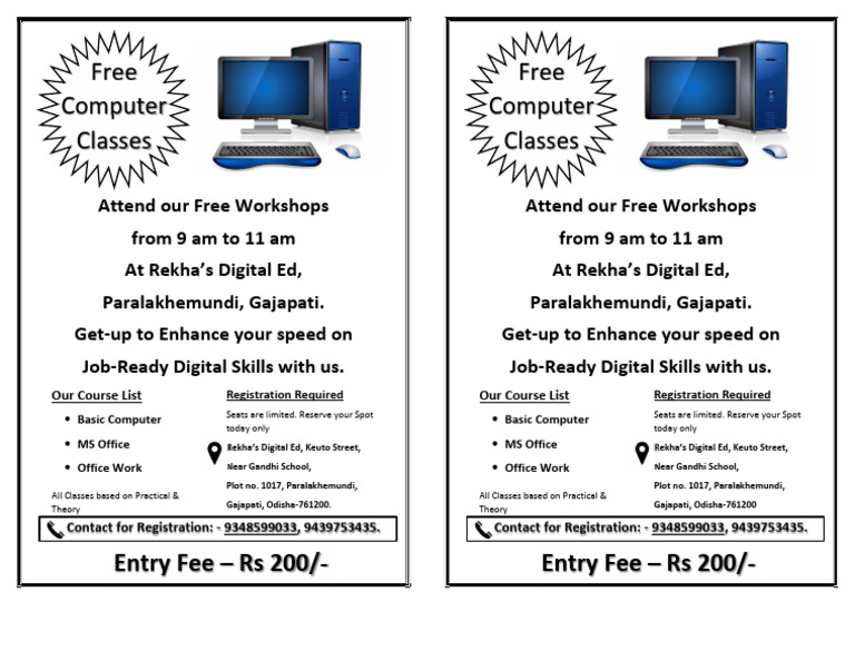 Free Digital Skills Workshops in Gajapati | PDF