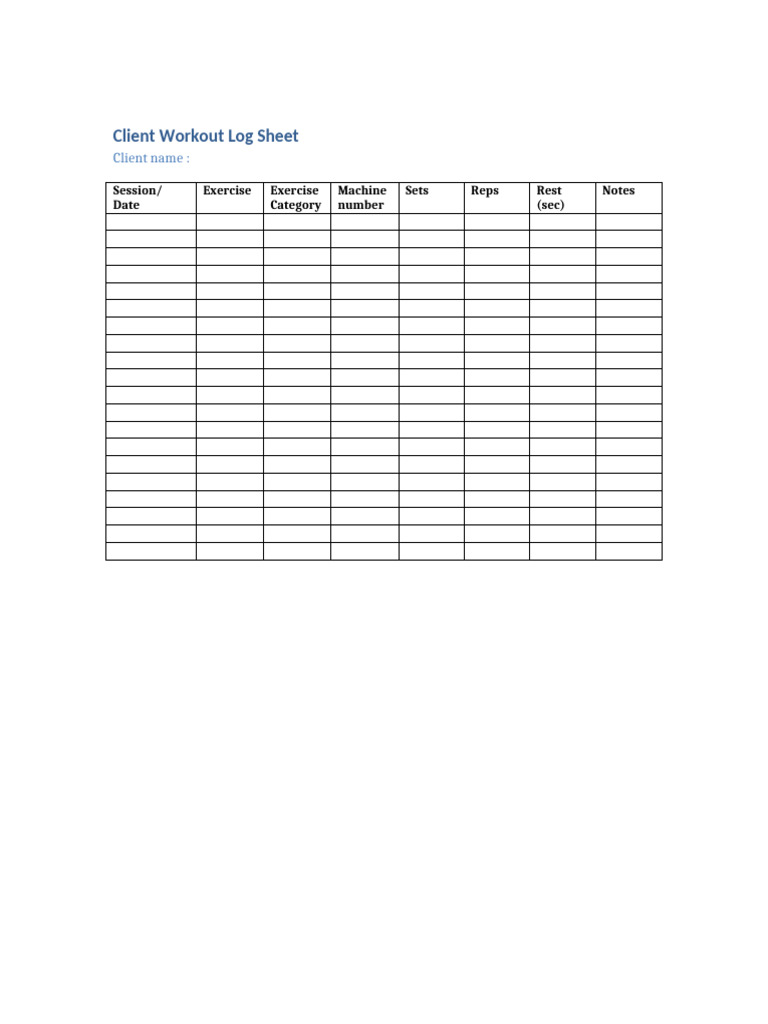 Customizable Athletic Program Log | PDF